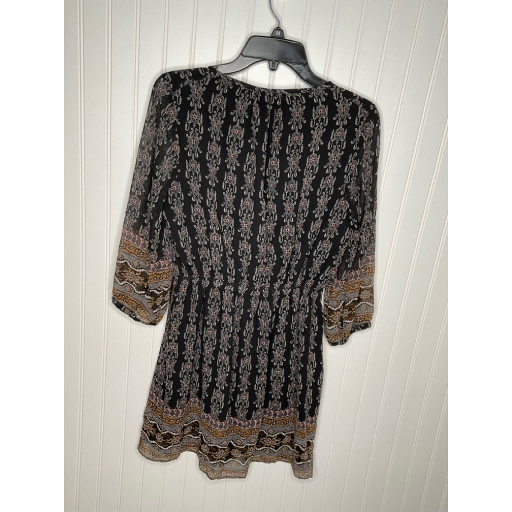 Women’s Madewell Lace Up black boho Dress in Burnished Floral Size 6 - Picture 3 of 6